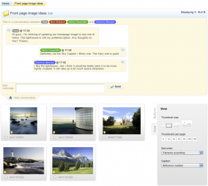 Lightbox sharing and conversations