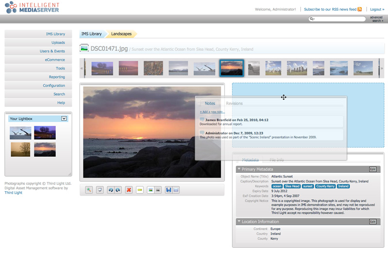 Third Light IMS v6.0 screenshot - layout