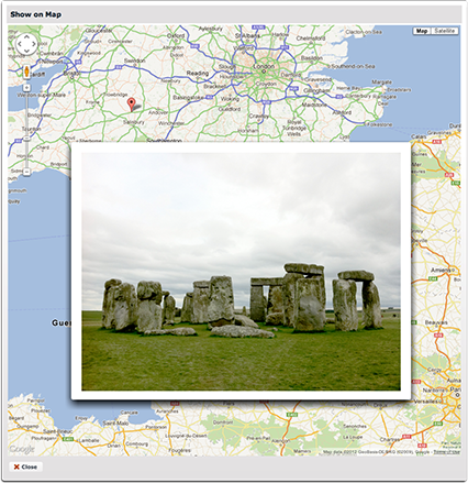 GPS Metadata Georeferenced Map Search