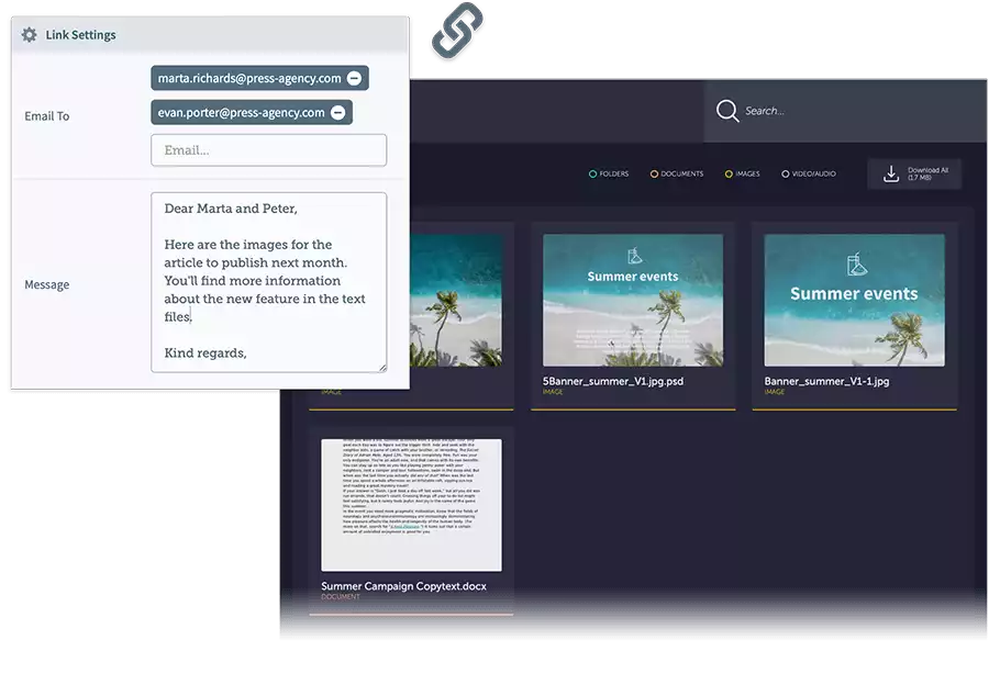 Publishing content directly from Third Light DAM software