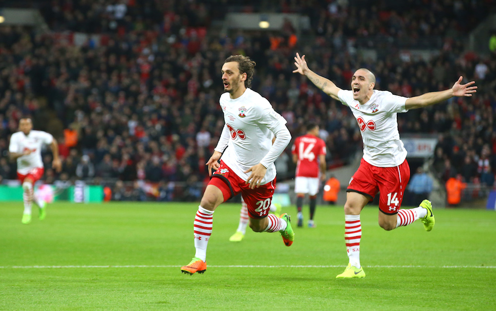 Southampton Football Club, Manolo Gabbiadini celebrates