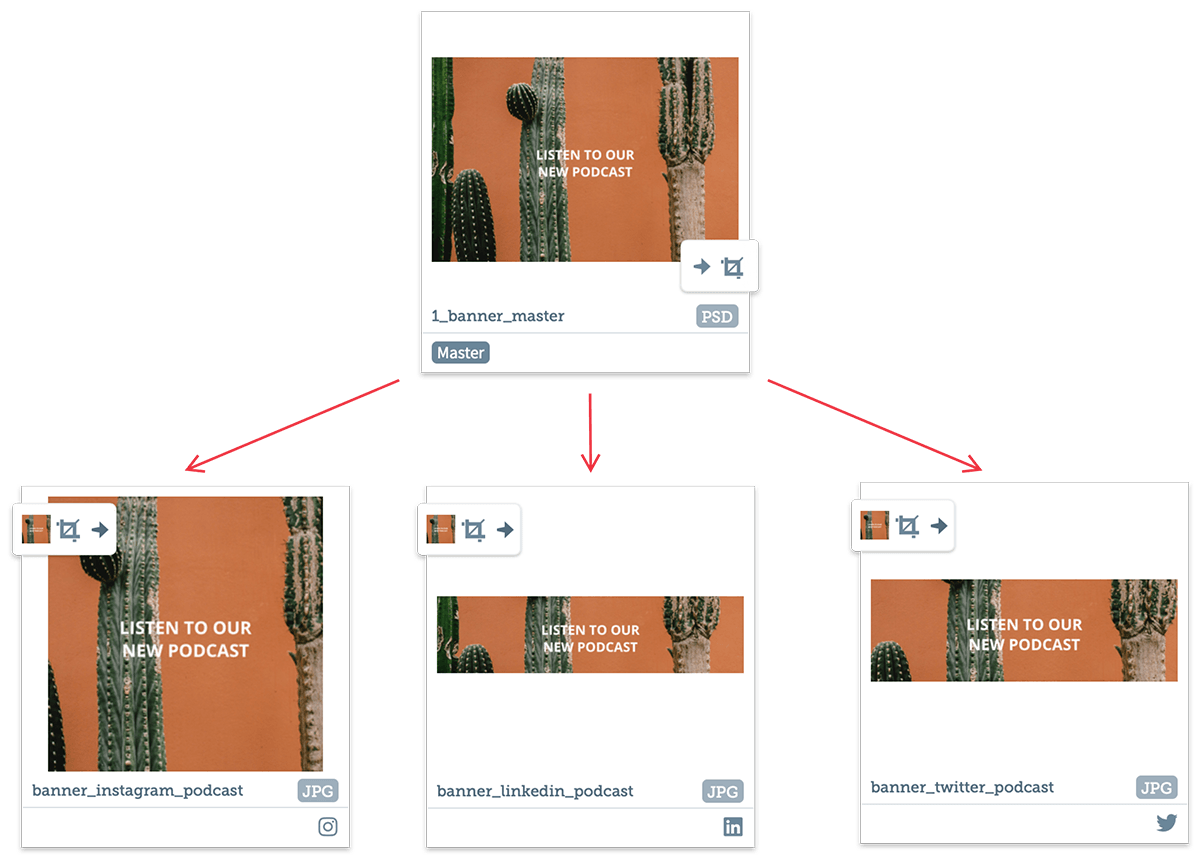 One original file and its different uses