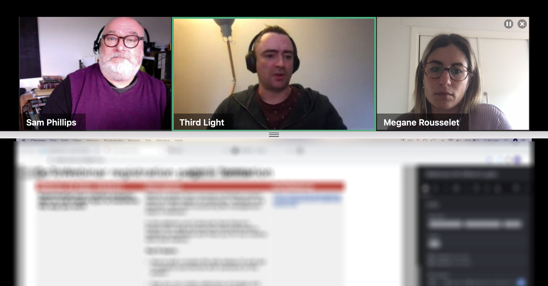 Screengrab of a video call