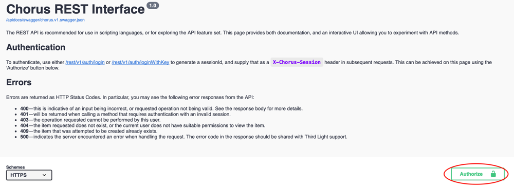 Third Light Chorus REST API Step 5