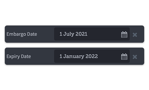 Digital marketing embargo and expiry tools