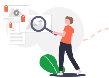 Search for content to use in a social media campaign
